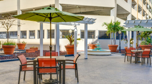 outdoor seating area